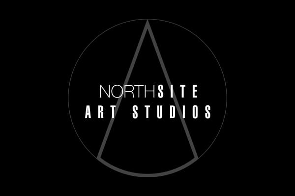 White text on a black backgound. Text reads 'NorthSite Art Studios'