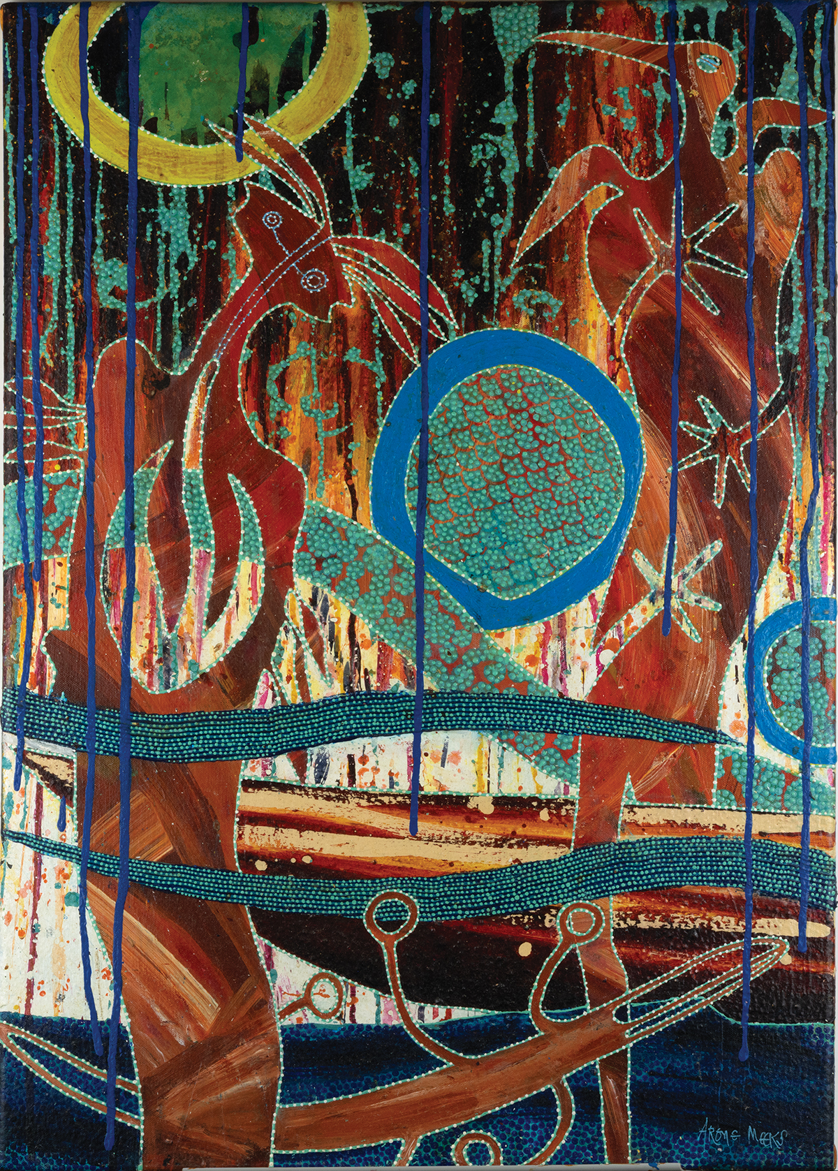 ARONE MEEKS | Arone's Song | 2015 | acrylic on canvas | H700 x W500 x D20 mm